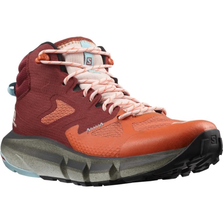 Botas Caminhada Salomon Predict Hike Mid GTX Feminino Vermelhas Laranja | PT Z45317